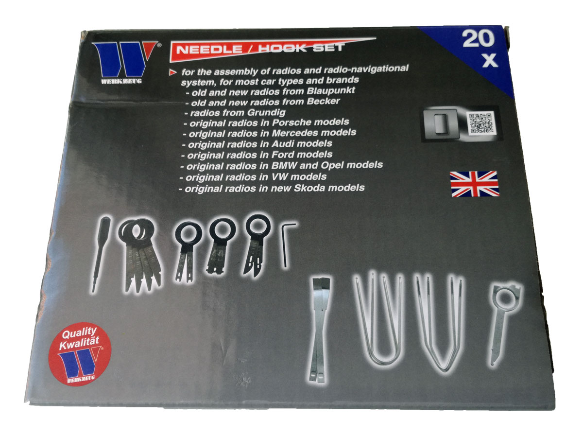 Sada přípravků na demontáž autorádií, 20 dílů, Welzh