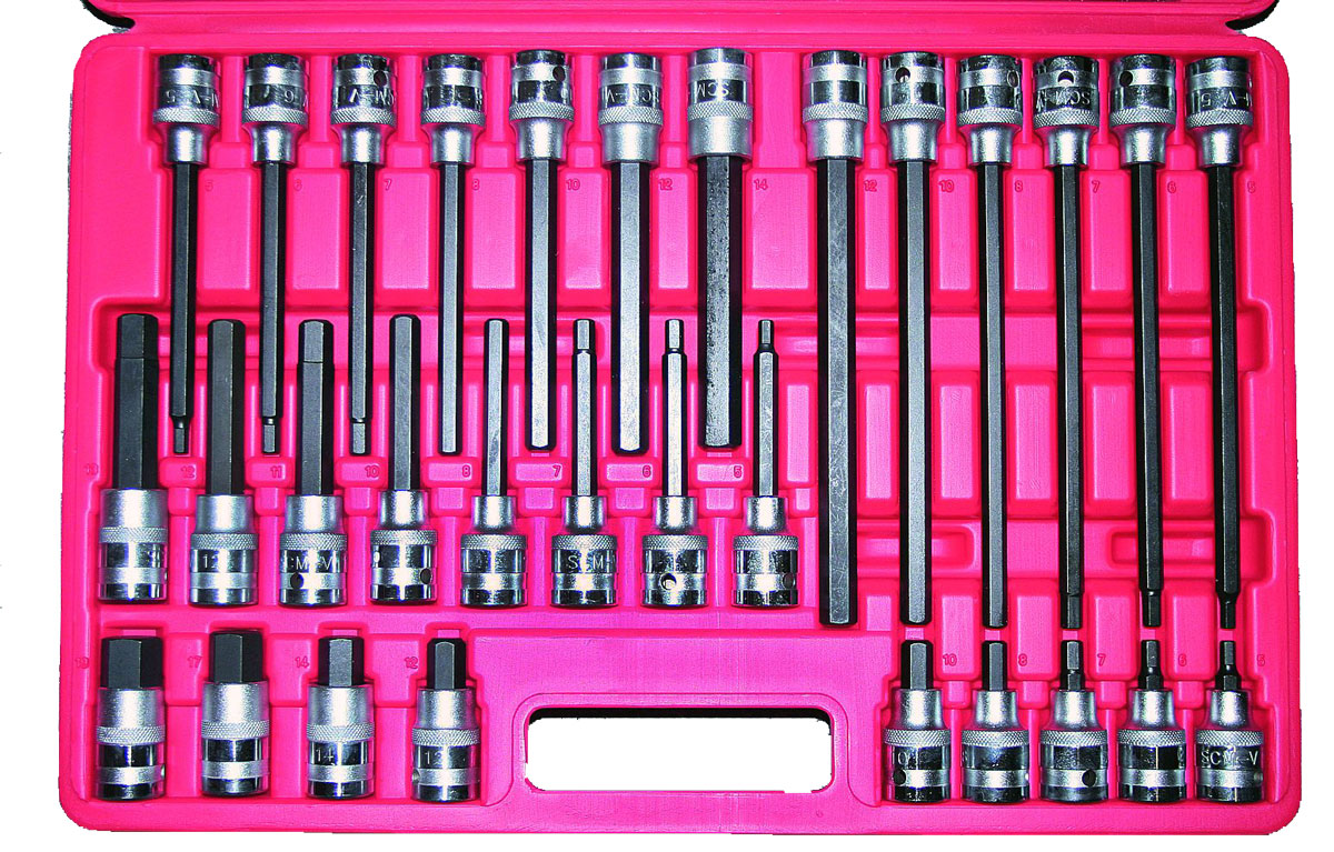 Hlavice zástrčné 1/2", Inbus 5-19 mm, délka 55-100-140-200 mm, S2, 30ks, Triumf