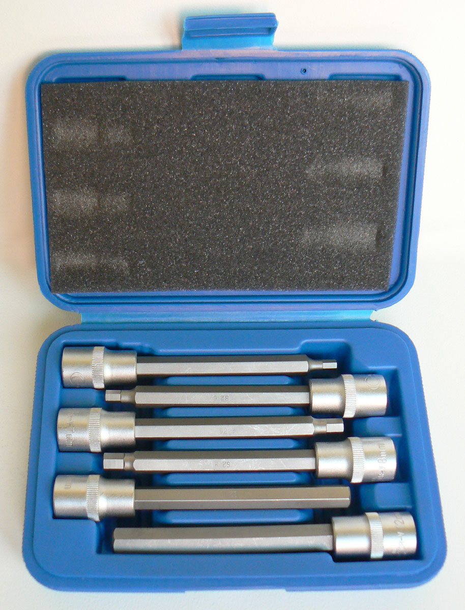 Hlavice zástrčné 1/2", Inbus 5 - 12 mm, délka 140mm, materiál S2, 6 dílů, Condor Werkzeug