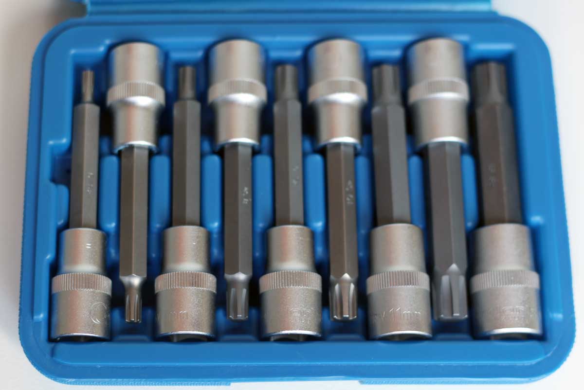 Hlavice zástrčné 1/2", RIBE M5 - M13, délka 100 mm, sada 9 dílů, Condor Werkzeug