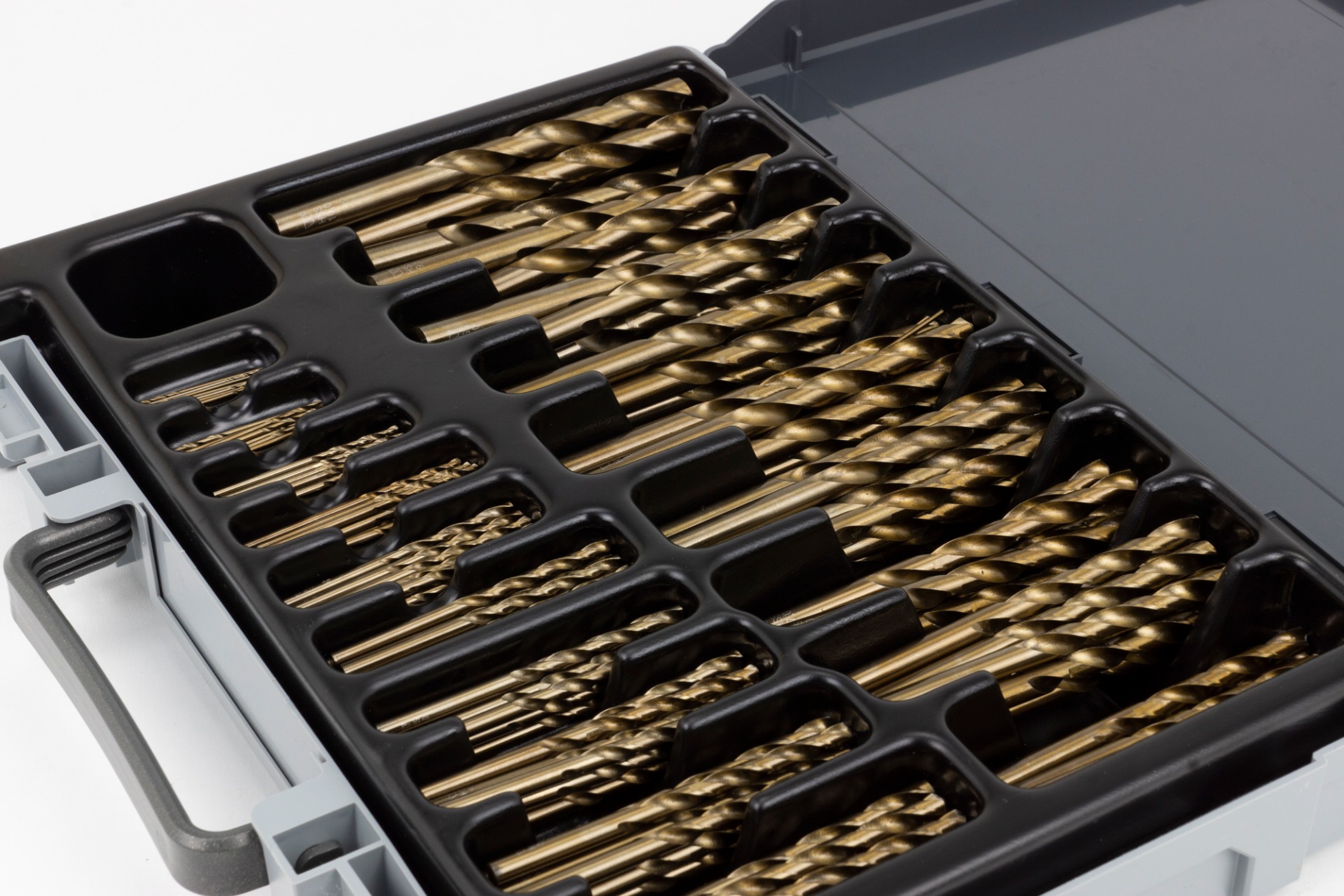 Vrtáky broušené, velká sada vrtáků,  HSS-Co 1.0-10 mm, sada 170 dílů, DIN 338, Welzh