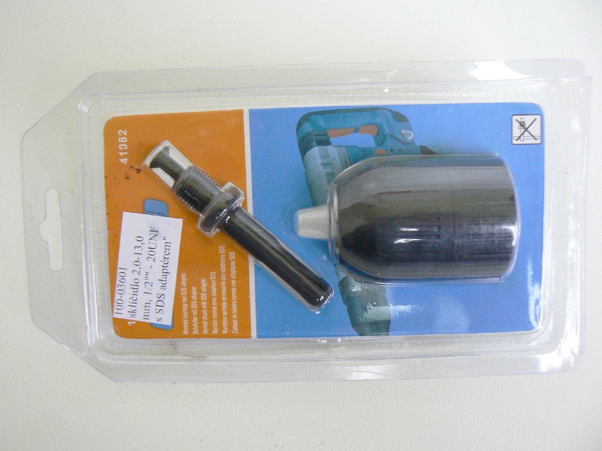Sklíčidlo rychloupínací 2-13 mm, uchycení - 1/2“ - 20UNF s SDS a SDS+ adaptérem, Work Plus