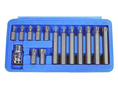 Bity 10 mm, Torx T20 - T55, adaptér 1/2", S2, sada 15 dílů, Condor Werkzeug