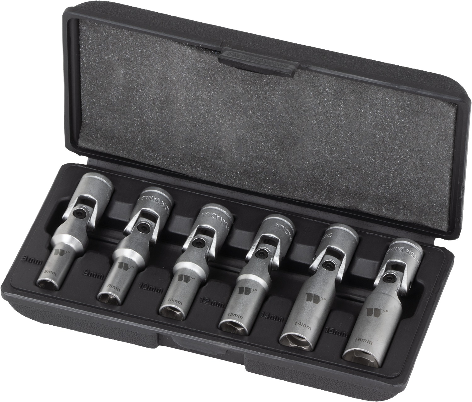 Hlavice nástrčné 3/8", 6 hran 8-16 mm, na žhavící svíčky, CrV, sada 6 dílů, Welzh