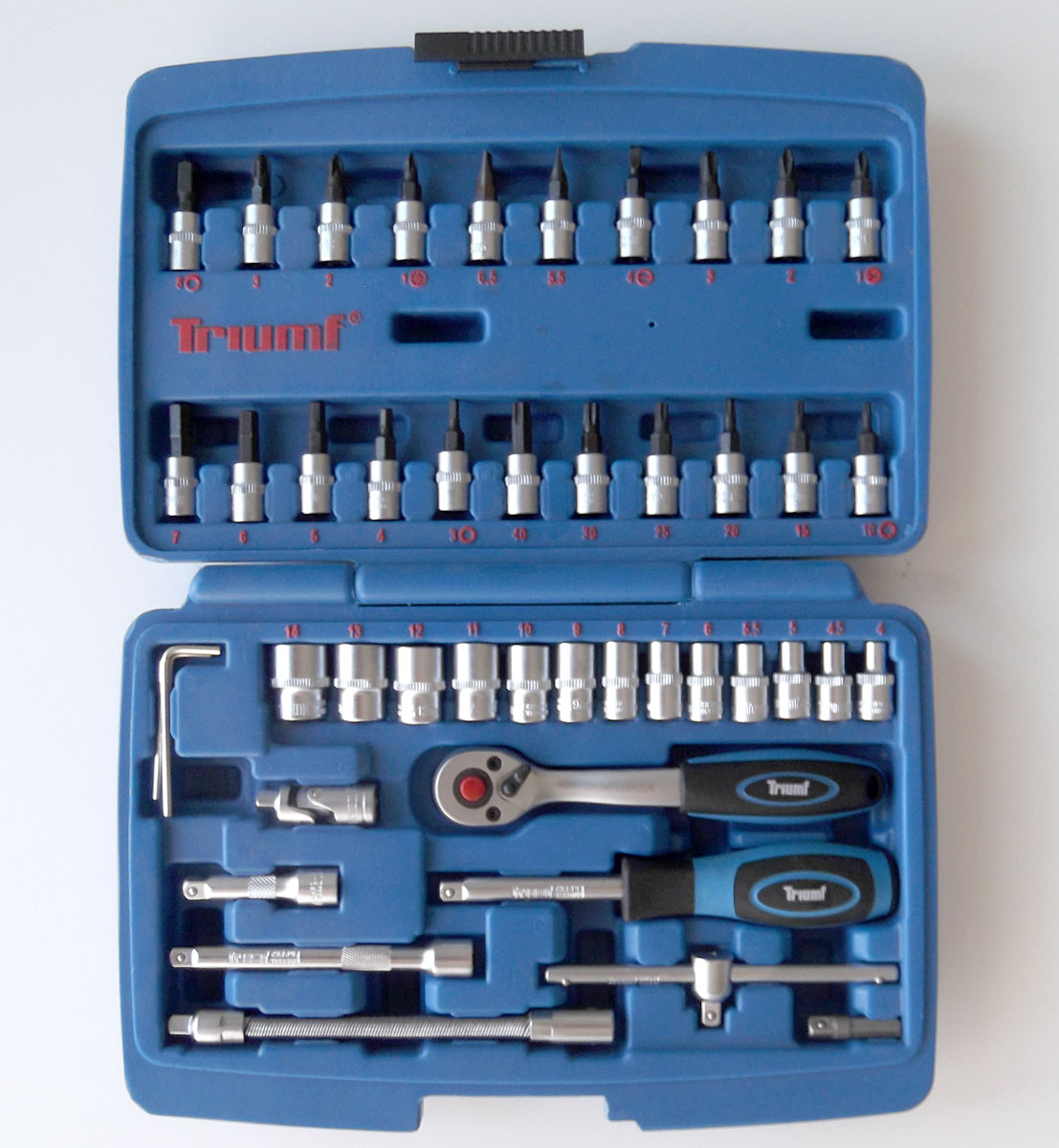 Gola sada 1/4", Super-Lock 4 - 14 mm, Torx vrtaný, 47 dílů, Triumf