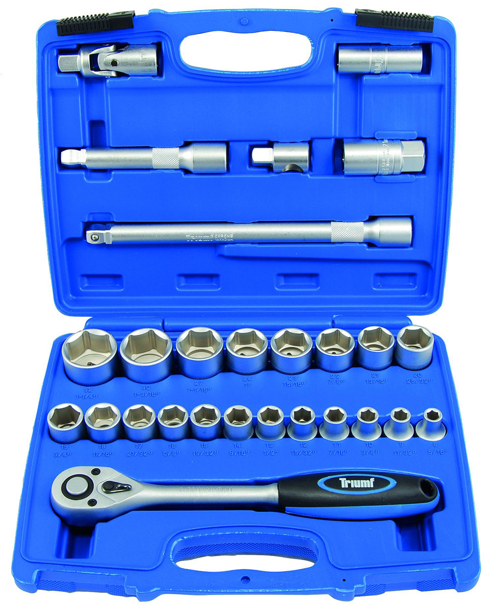 Gola sada 1/2", 6 hran 8 - 32 mm, 27 dílů, Triumf