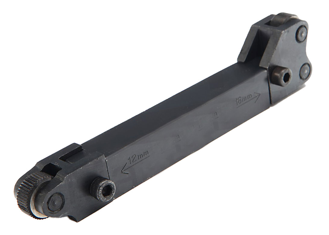 Rádlovací držák jednostranný, obousměrný, dřík 15 mm, 3 rádlovací hlavy