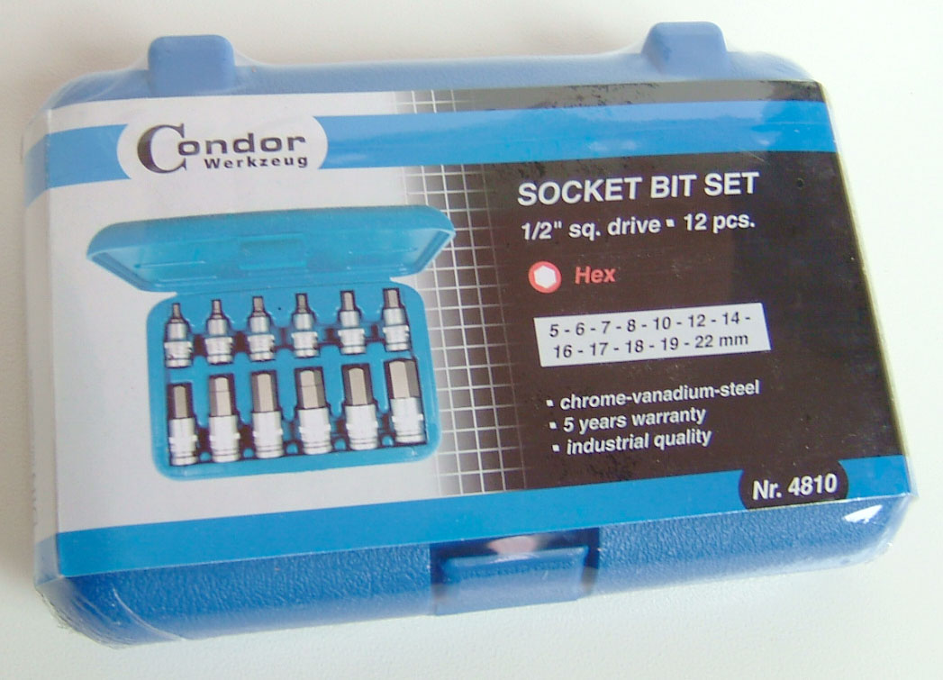 Hlavice zástrčné 1/2", Inbus 5 - 22 mm, sada 12 dílů, Condor Werkzeug