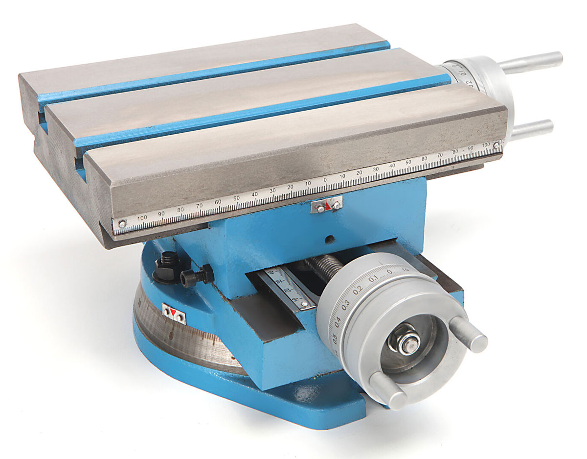 Křížový stůl 225 x 175 mm s otočnou základnou pro frézování nebo vrtání, 17 kg