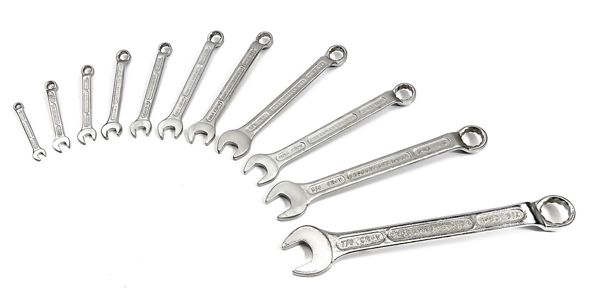 Klíče očkoploché  7/32" - 7/8", sada 11 dílů, v plastovém pořadači, palcové