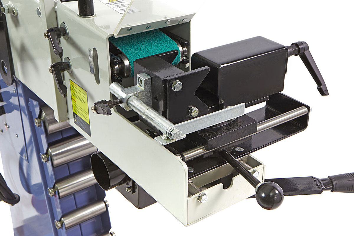 Výkonná pásová bruska 2 v 1 pro běžné broušení, trubky 20 - 76 mm, 7 rolen, 175 kg