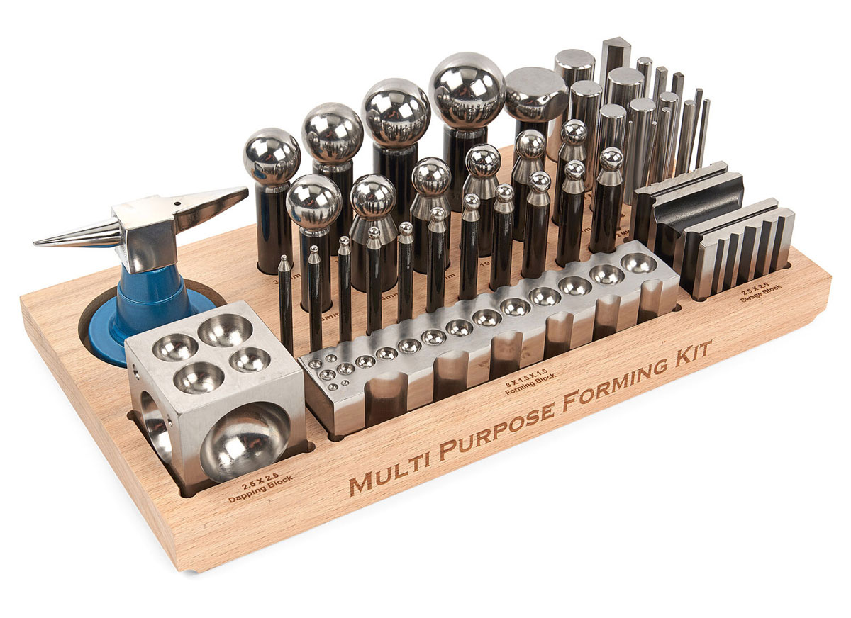 Kovotepecká sada kovadlinek a kulových průbojníků Deluxe - Anka, Model 4, 41 dílů