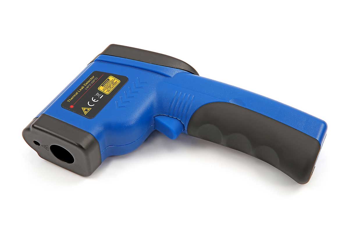 Digitální bezkontaktní teploměr s infračerveným snímáním, -40°C až 220°C, ideální pro hledání úniků tepla 