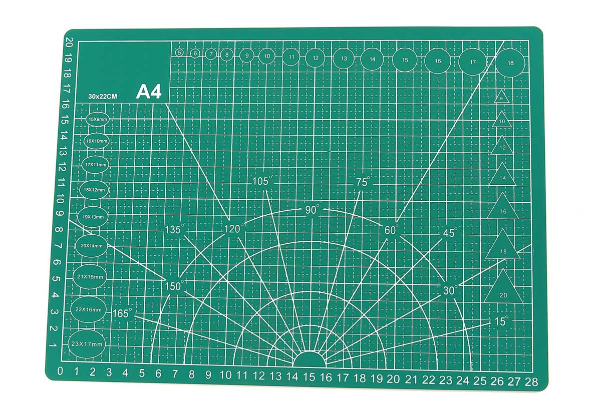 Oboustranná odolná podložka pro řezání s geometrickými vzory pro A4, 30 x 22 cm