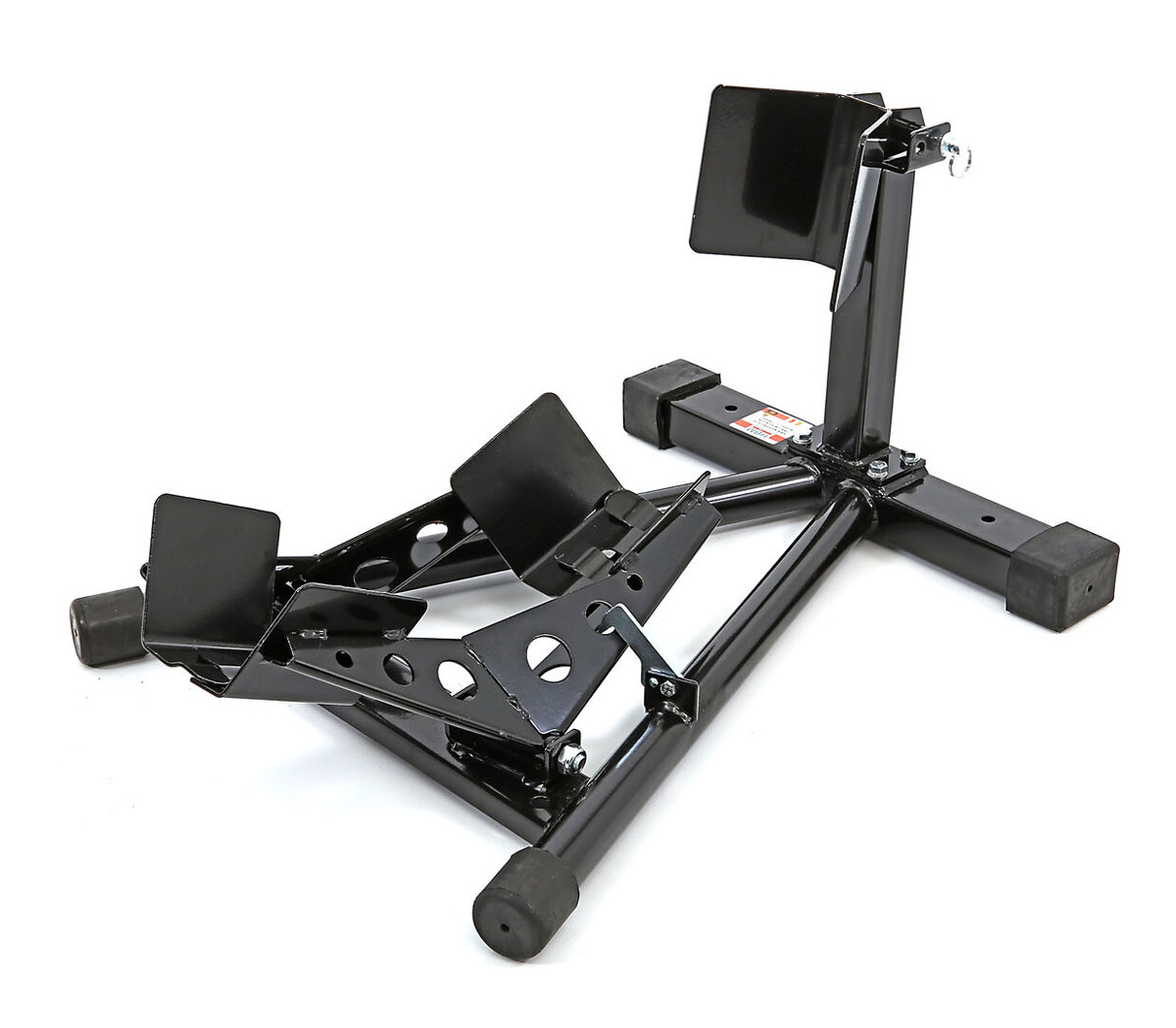 Motocyklový protipojezdový stojan pro uchycení přední pneumatiky, Model 1, černý