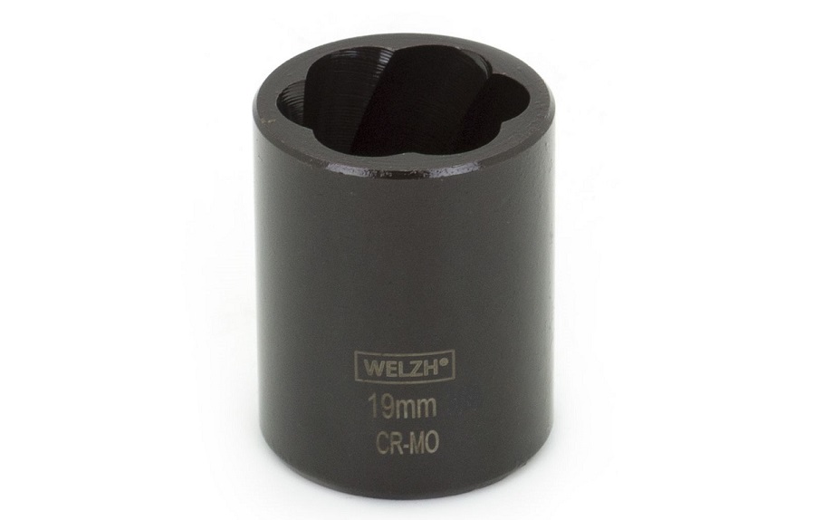Hlavice nástrčné 3/8" k povolování poškozených matic a šroubů, 10-19 mm, CrMo, sada 10 dílů, Welzh