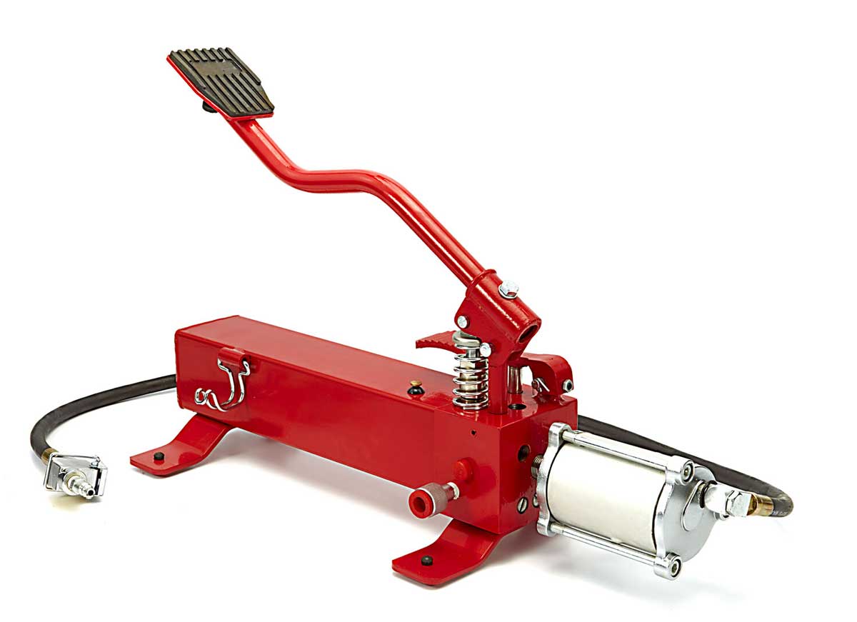 Hydraulicko pneumatická nožní pumpa