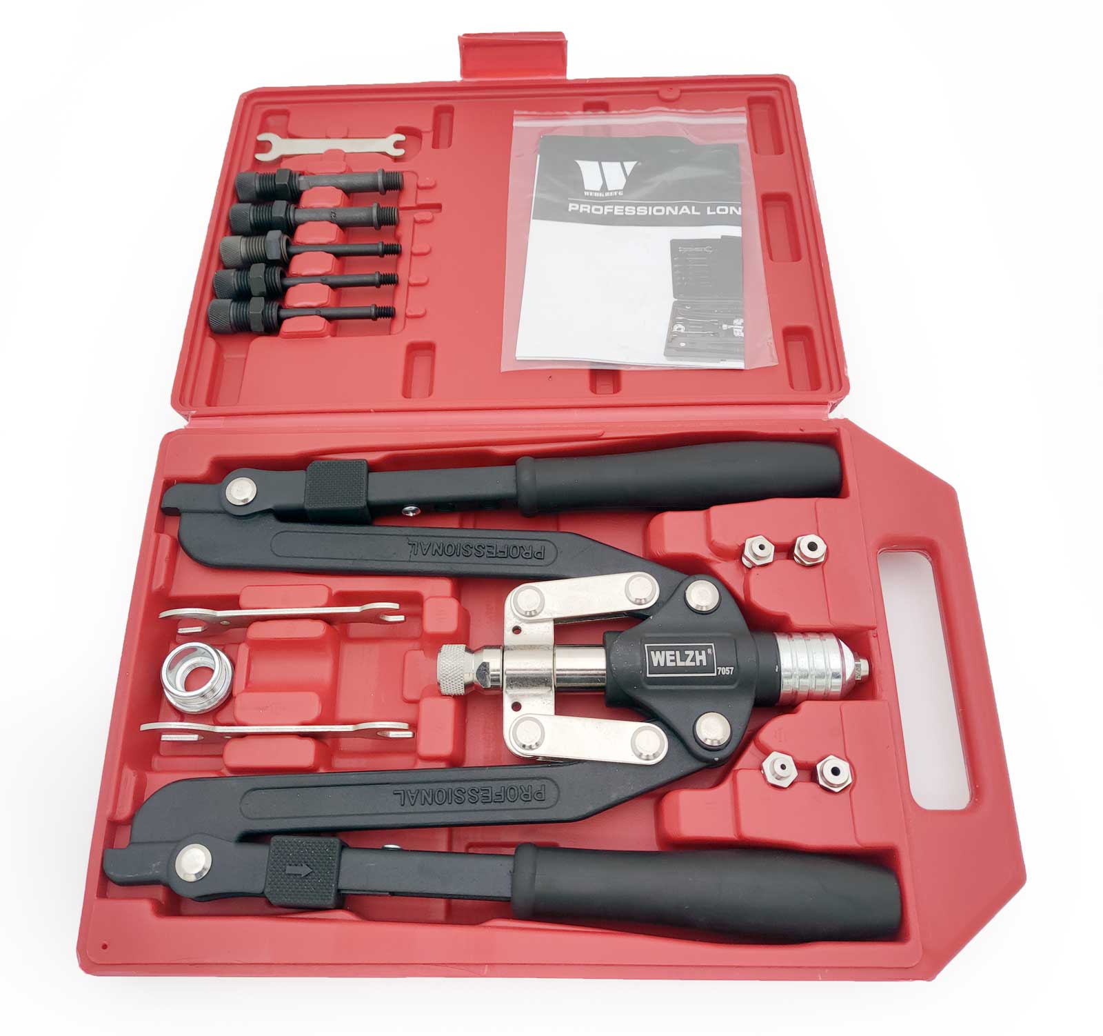 Kleště nýtovací pákové, pro nýty 3.2-6.4 mm a maticové nýty M4-M10, Welzh