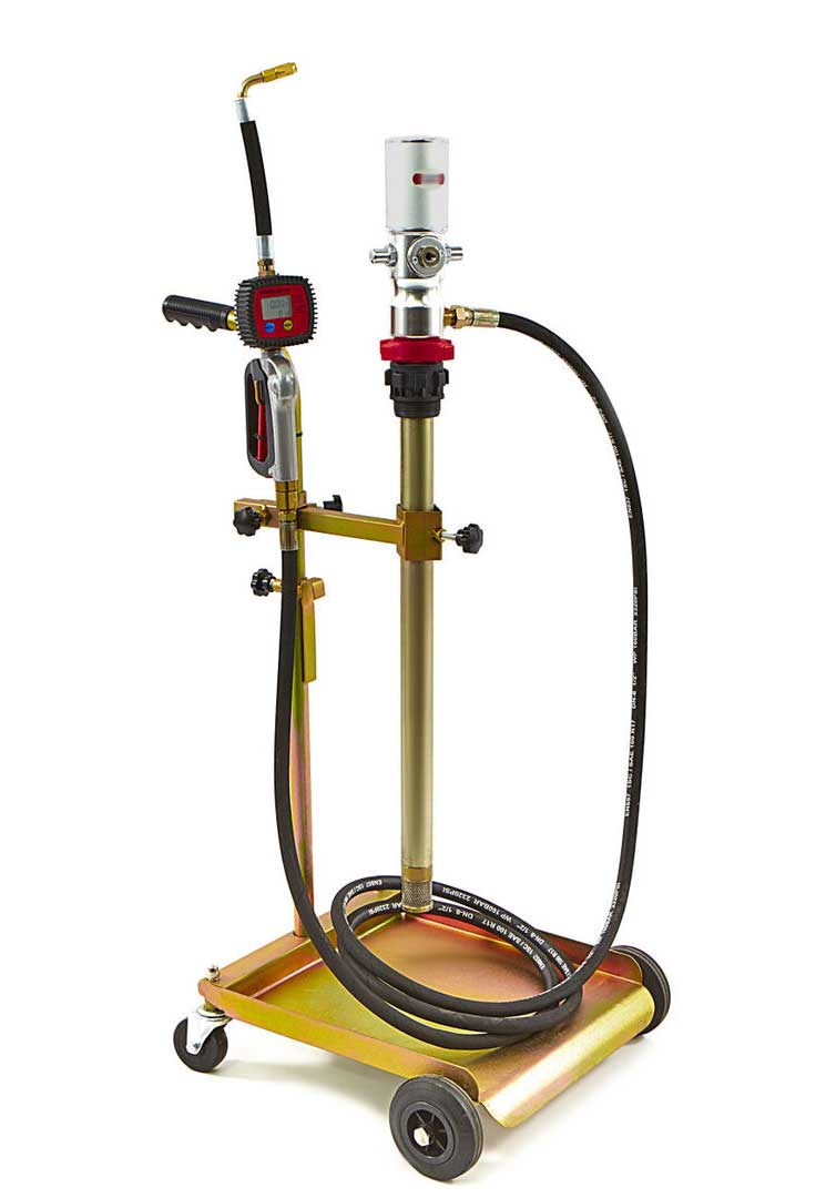 Profesionální mobilní pneumatické sudové čerpadlo / pumpa na olej pro nádoby 50 - 60l s digitálním odečtem
