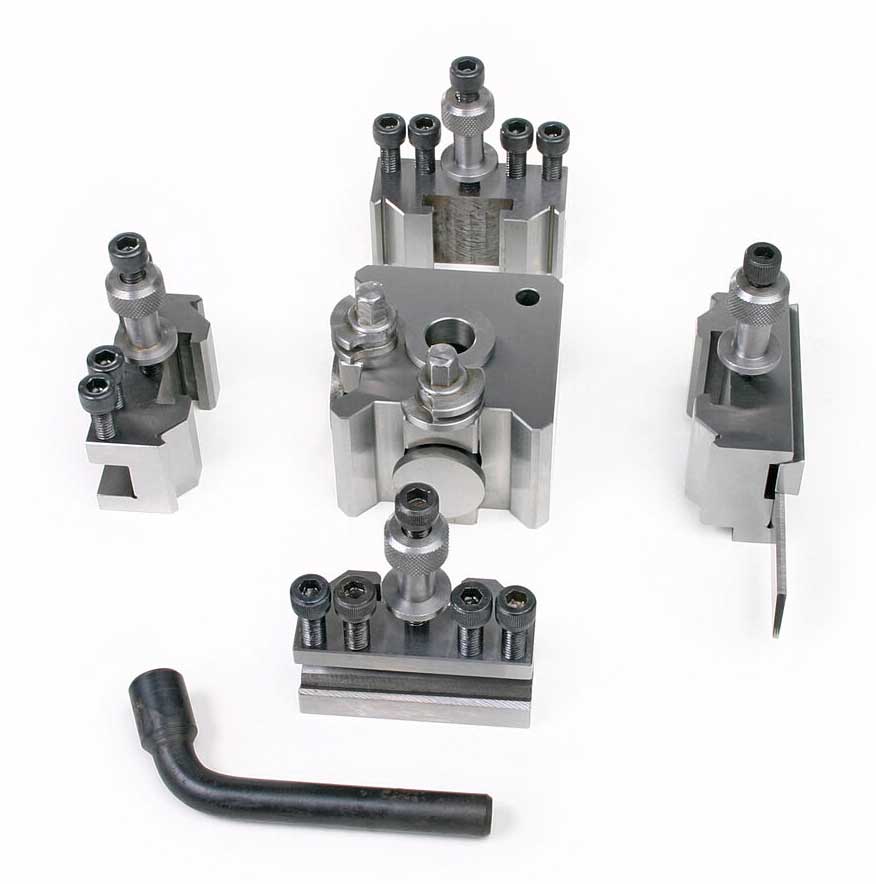 Rychloupínač nástrojů Dixon, model M, pro soustruhy, pro výšku obrábění 125 - 150 mm, kompletní sada - 4 držáky