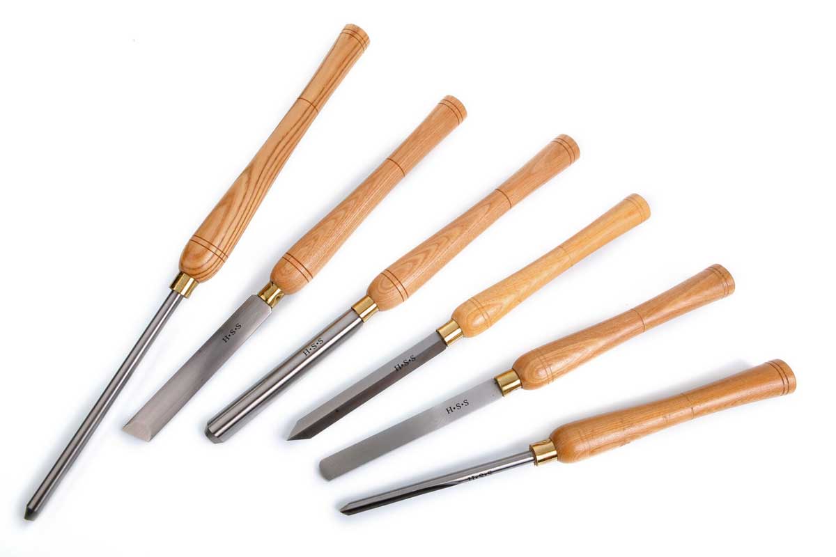 Soustružnická dláta na dřevo, HSS-M2, sada 6 ks