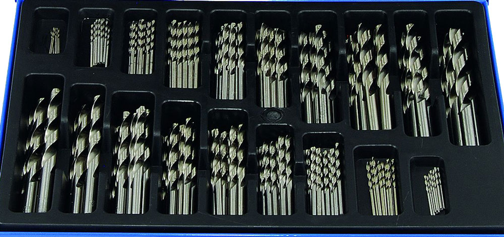 Vrtáky broušené, HSS, 1.0 - 10.0 mm, sada 170 dílů, Condor Werkzeug