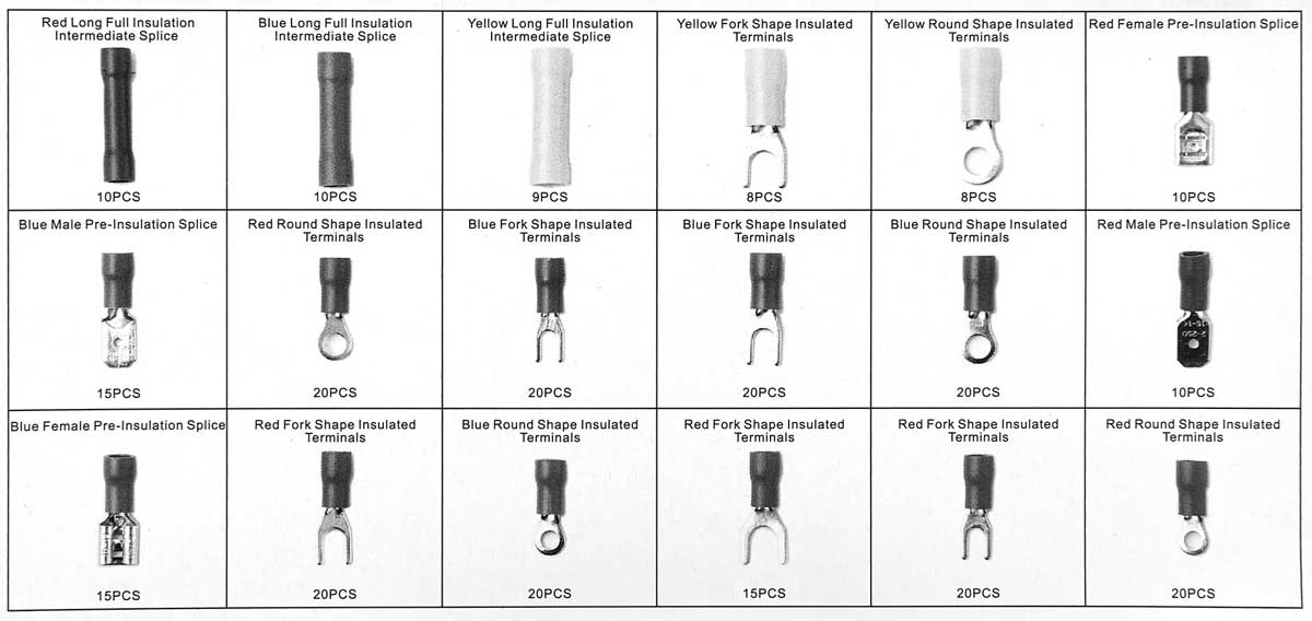 Kabelové koncovky různé 2.5 - 6 mm, 270 dílů