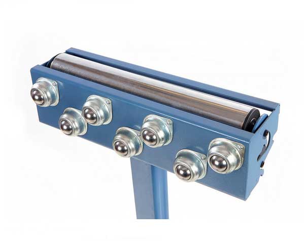 Výškově stavitelný podávací stojan pro strojní pily s rolnou 3 v 1, 730 - 1120 mm, nosnost až 200 kg