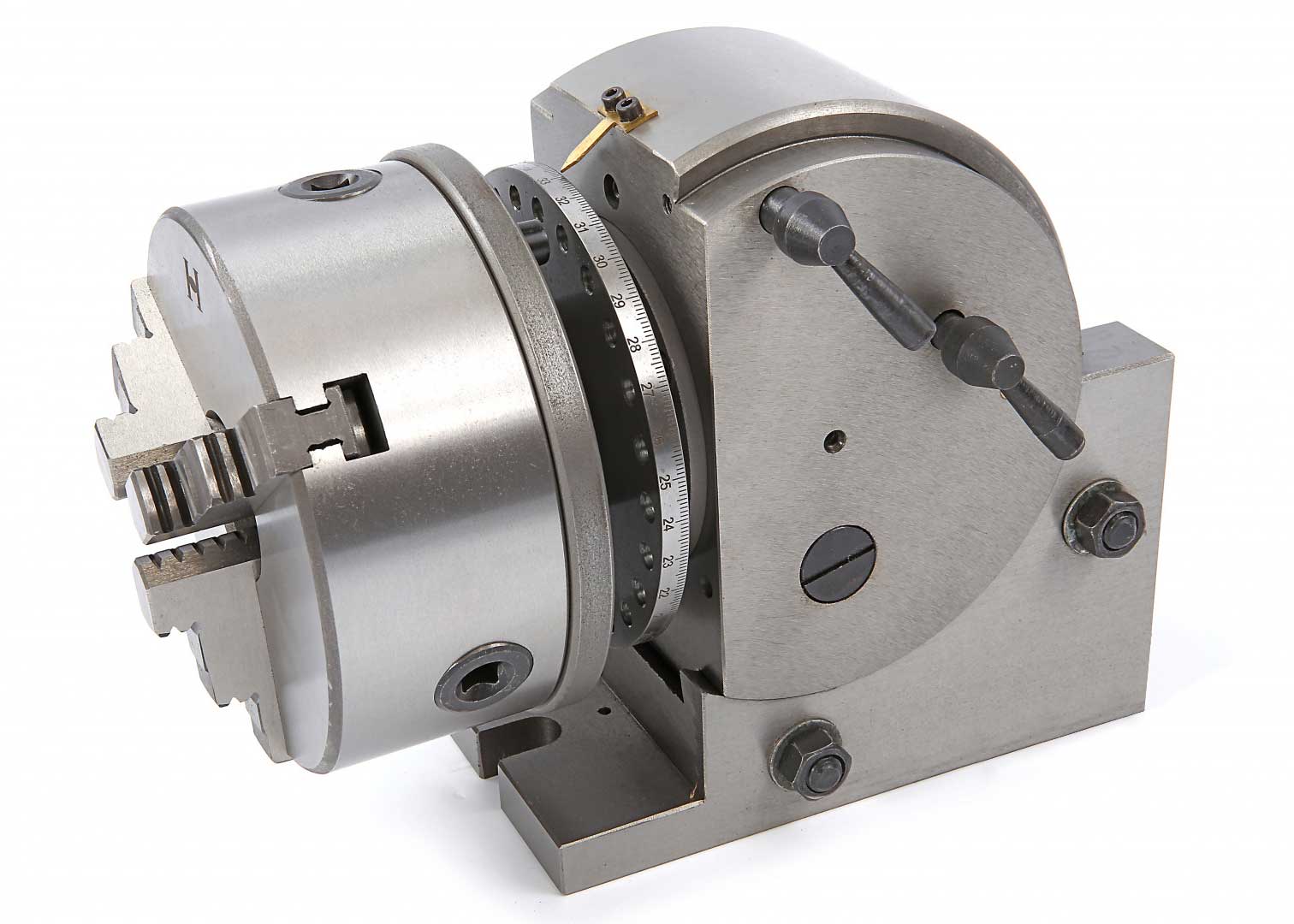 BS-1 precizní dělící hlava univerzální, sada s koníkem, dělicími kotoučky a sklíčidlem 160 mm, cca 42 kg