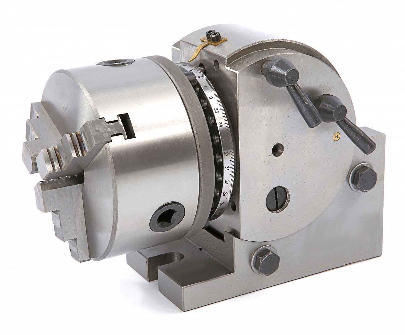 BS-0 precizní dělící hlava univerzální, sada s koníkem, dělicími kotoučky a sklíčidlem 125 mm