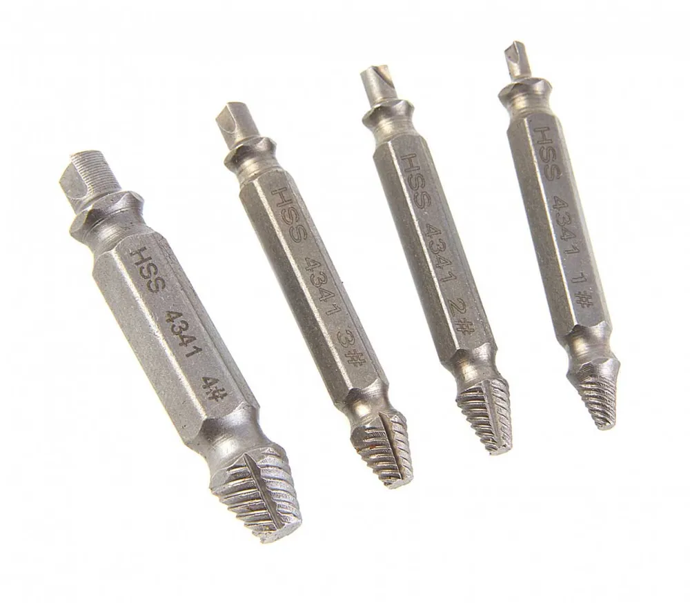 Nástroje na vytahování a odstraňování zalomených a poškozených šroubů, sada 4 díly, Mad Screws model Grabit