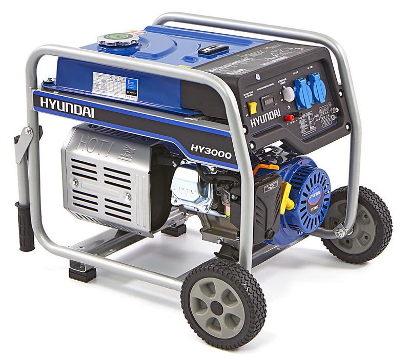 Generátor, elektrocentrála, agregát 2.5 kW, benzínový motor 6.5 HP OHV, HYUNDAI