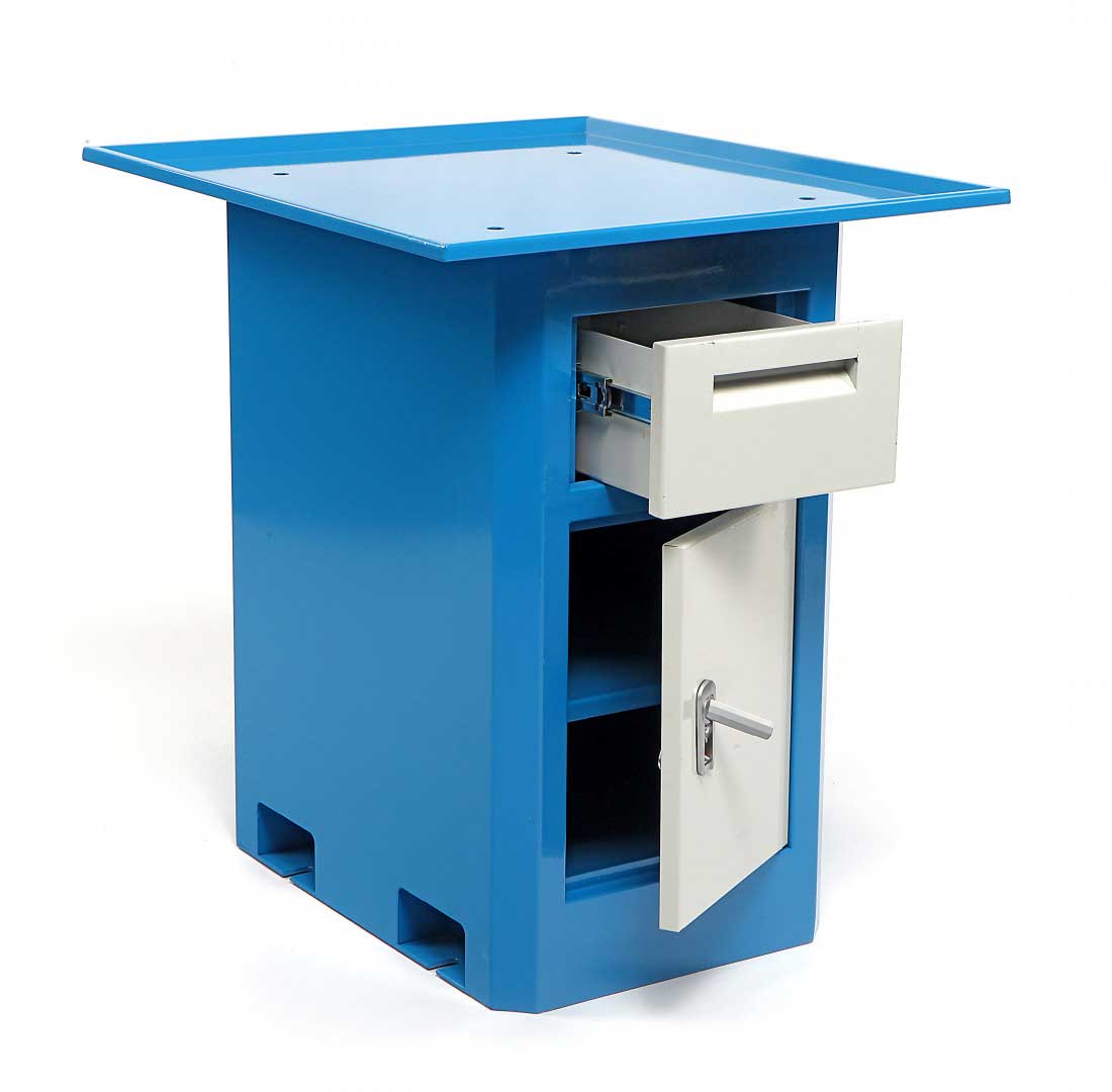 Podstavec s vanou a úložným prostorem pro frézku BF 25