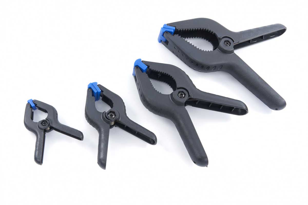 Pomocné plastové / nylonové svěrky, silný stisk, velikosti 75 - 225 mm, 14 dílů