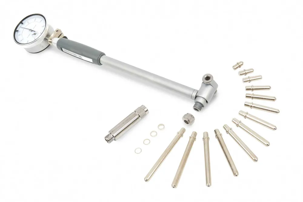 Profesionální dutinoměr dvoudotekový pro měření vnitřních otvorů, rozsah 50 - 160 mm, analogový, 0,01 mm - sada