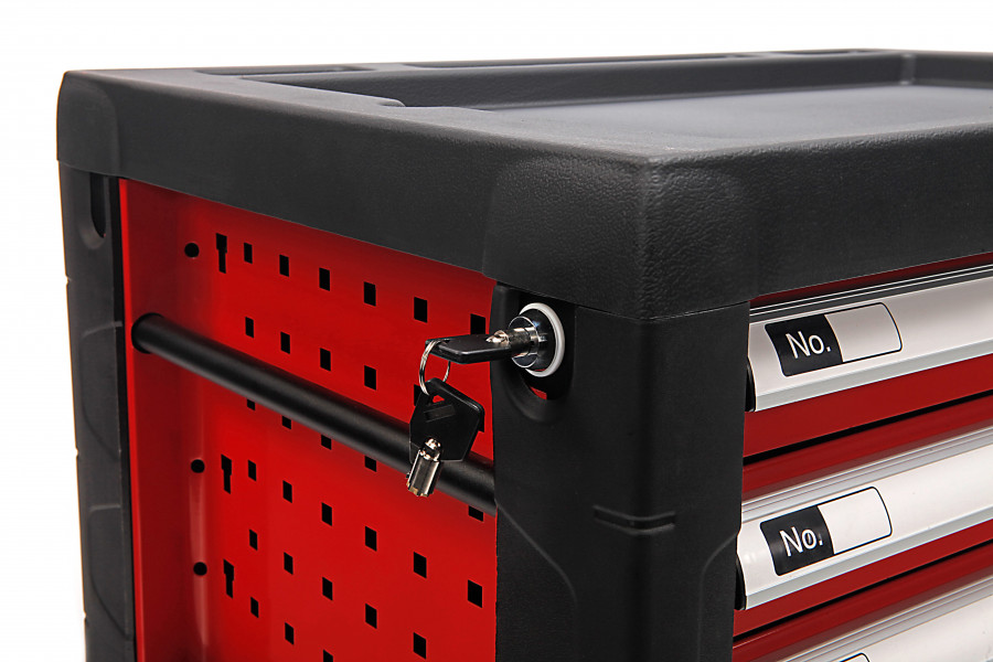 Robustní skříňka na nářadí se 4 zásuvkami - ČERVENÁ