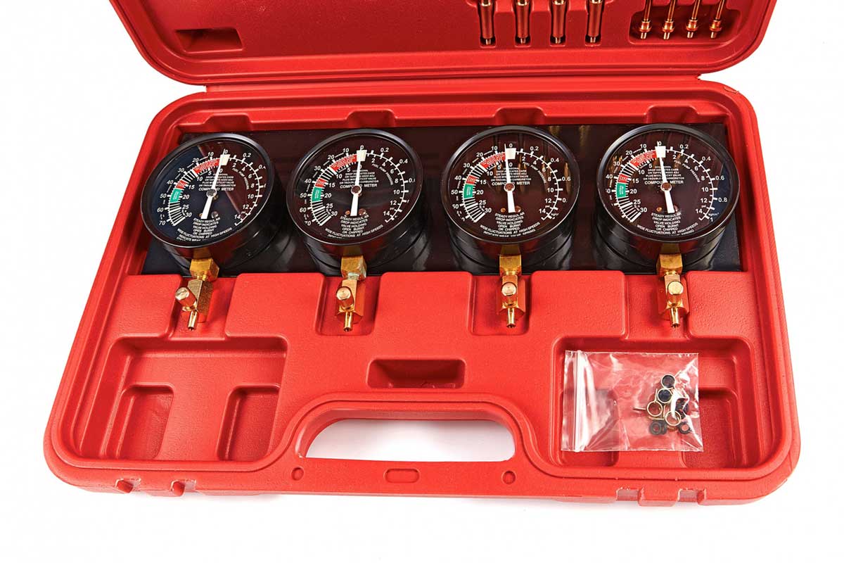 Podtlakový tester pro synchronizaci karburátorů - pro seřízení motorů motocyklů a automobilů