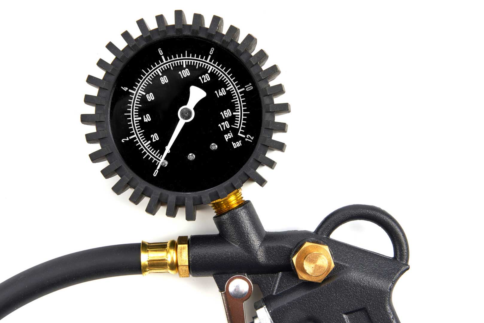 Pneuhustič - pistole na huštění pneumatik s manometrem do 13,7 barů, sada