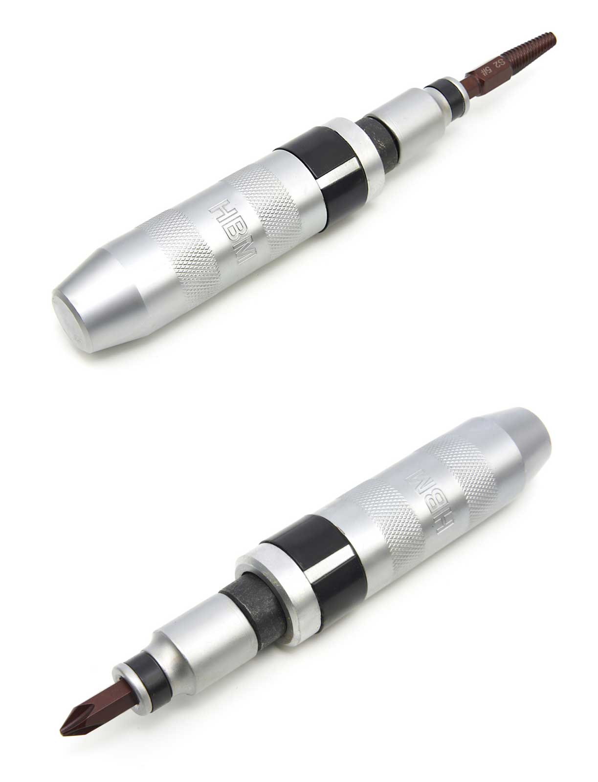 Šroubovák úderový rázový 1/2" v plechovém boxu, s nástavci na vytahování šroubů, sada 13 dílů