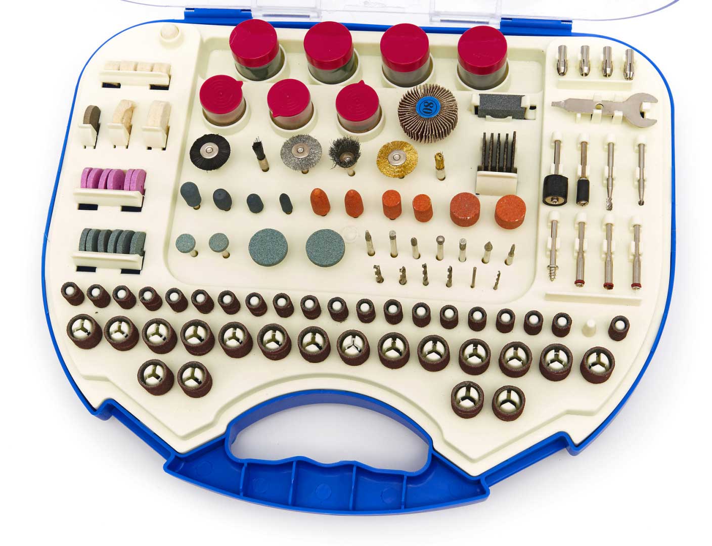 245 dílná sada brusných a leštících tělísek se stopkou 3 mm