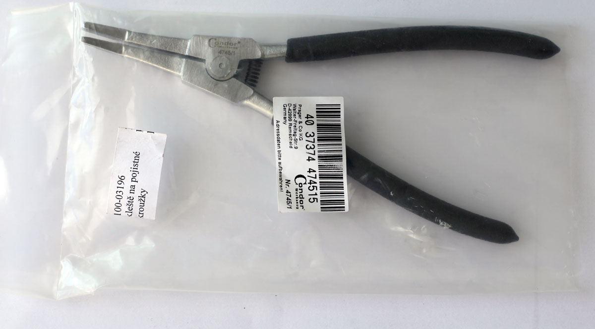 Kleště na pojistné kroužky, pro převodovky, zahnuté 30°,  210 mm, Condor Werkzeug