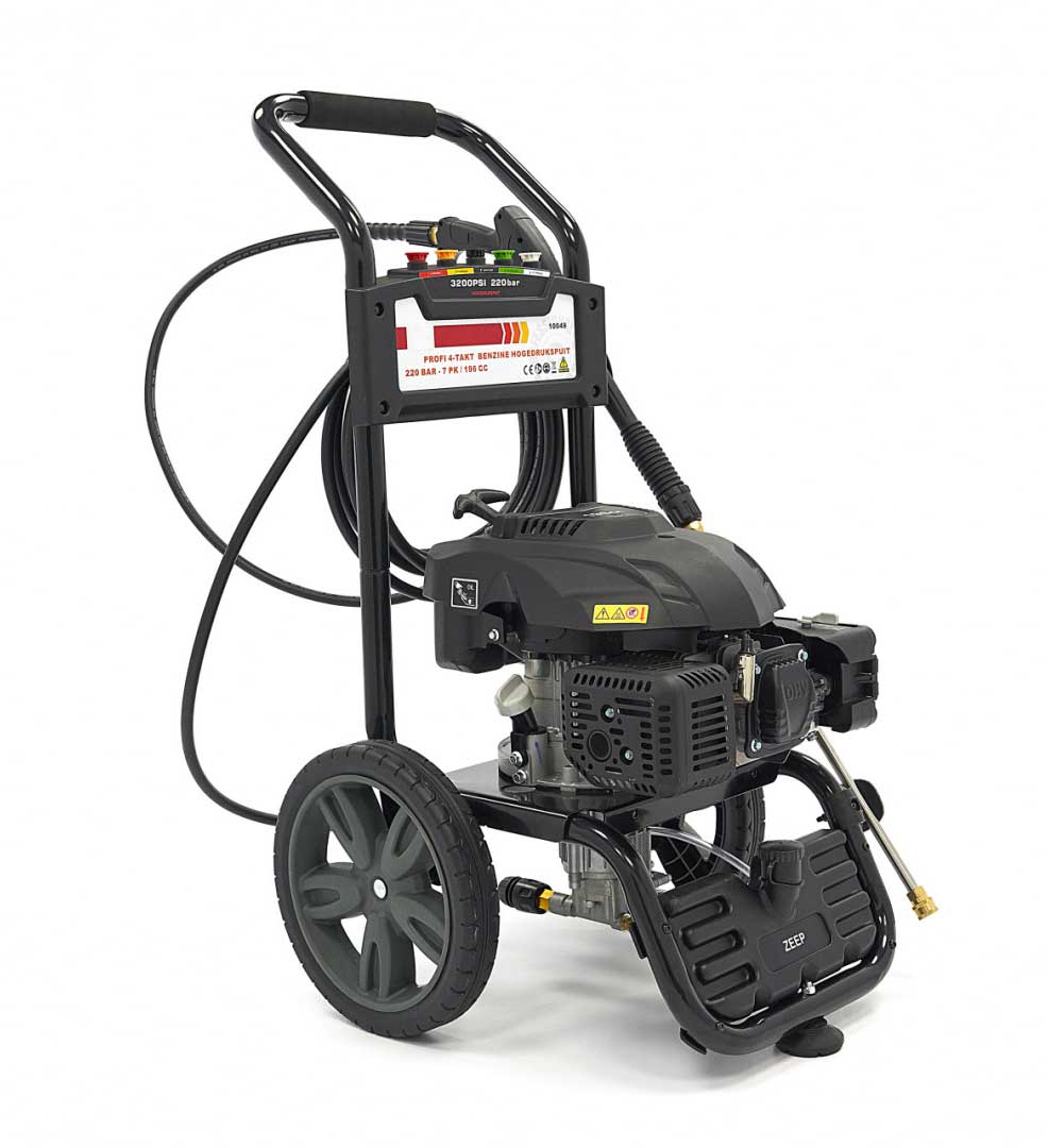 Vysokotlaký čistič se 4-taktním benzinovým motorem 196 ccm, 7 HP, tlak 210 bar