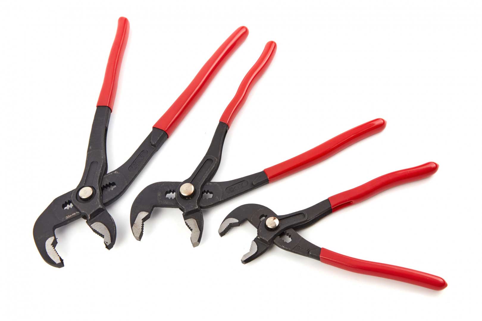 Kleště "sika" s aretační funkcí, tvrzené, 3 kusy v tašce, délky: 175, 250 a 300 mm