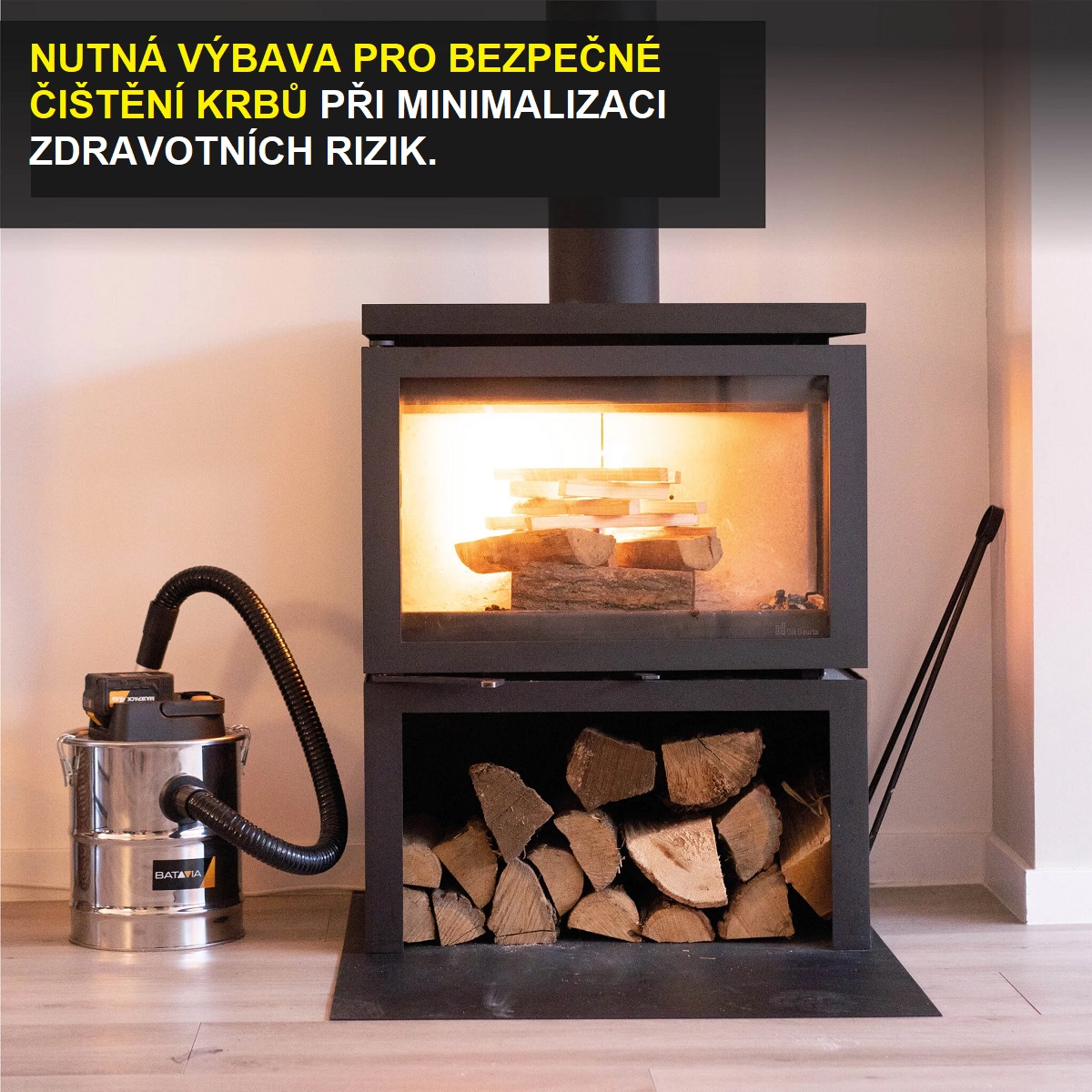 Aku bezdrátový vysavač popela, 18V Li-Ion, sací výkon/výkon motoru 30/140W, sací podtlak 9 kPA, 12 l, bez baterie a nabíječky, bateriová platforma MAXXPACK BATAVIA