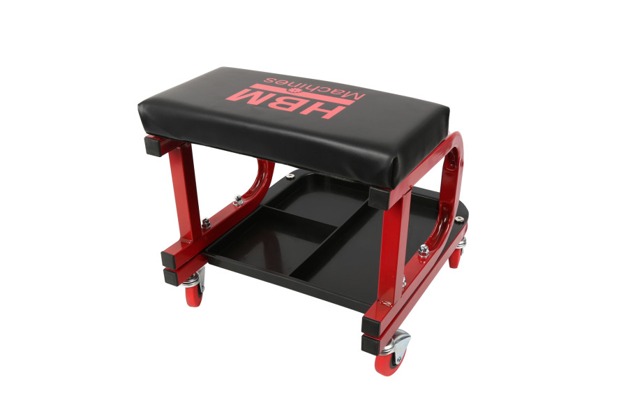 Mobilní montážní stolička, polstrovaná s ukládací přihrádkou