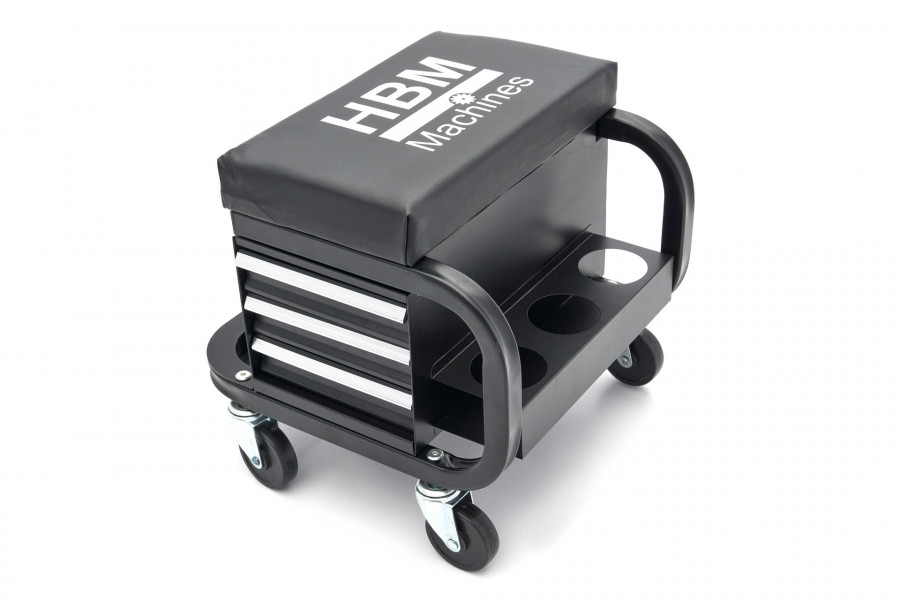 Profesionální dílenská pojízdná stolička se zásuvkami na nářadí