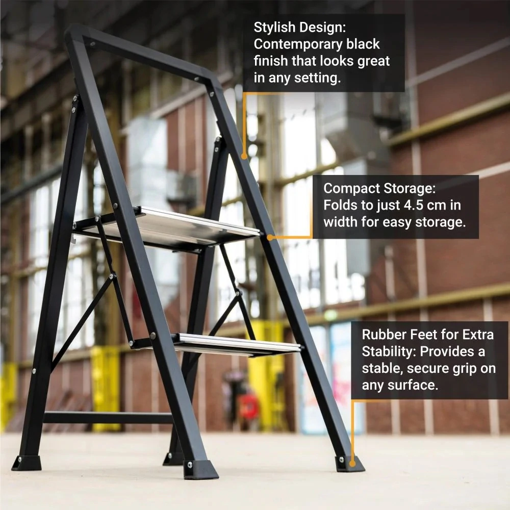 Dvoustupňové skládací schůdky, skládací domácí štafle, žebřík, nosnost 150 kg BATAVIA