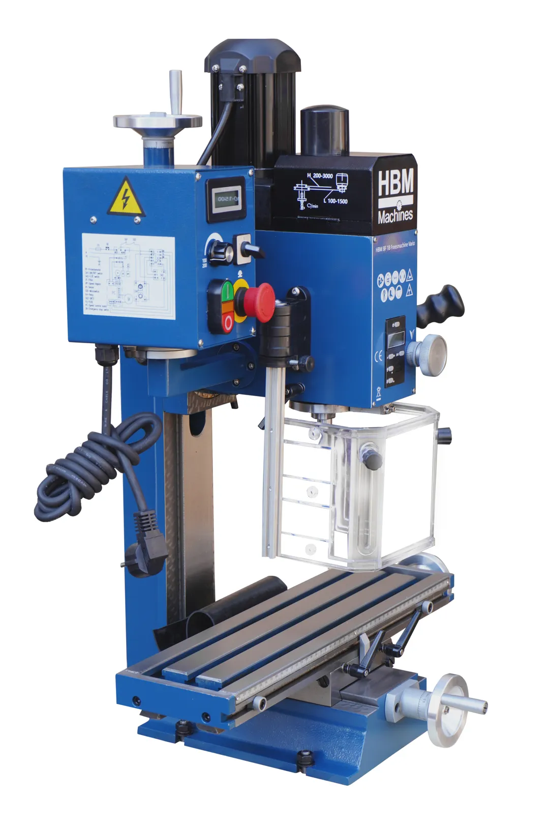 HBM BF 18 Vario - frézka na kov, vario otáčky, tichý chod bez vibrací, 72 kg