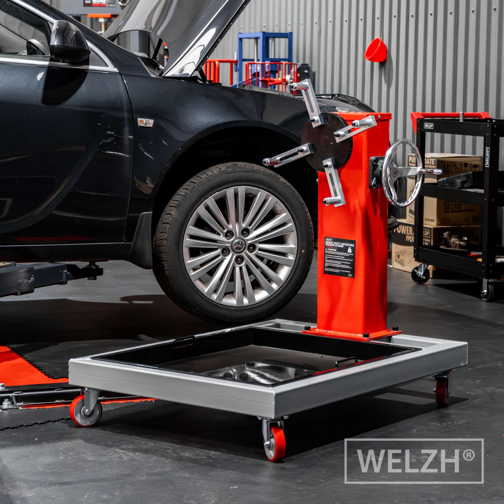 Robustní a odolný otočný stojan na motor, nosnost až 800 kg, Welzh