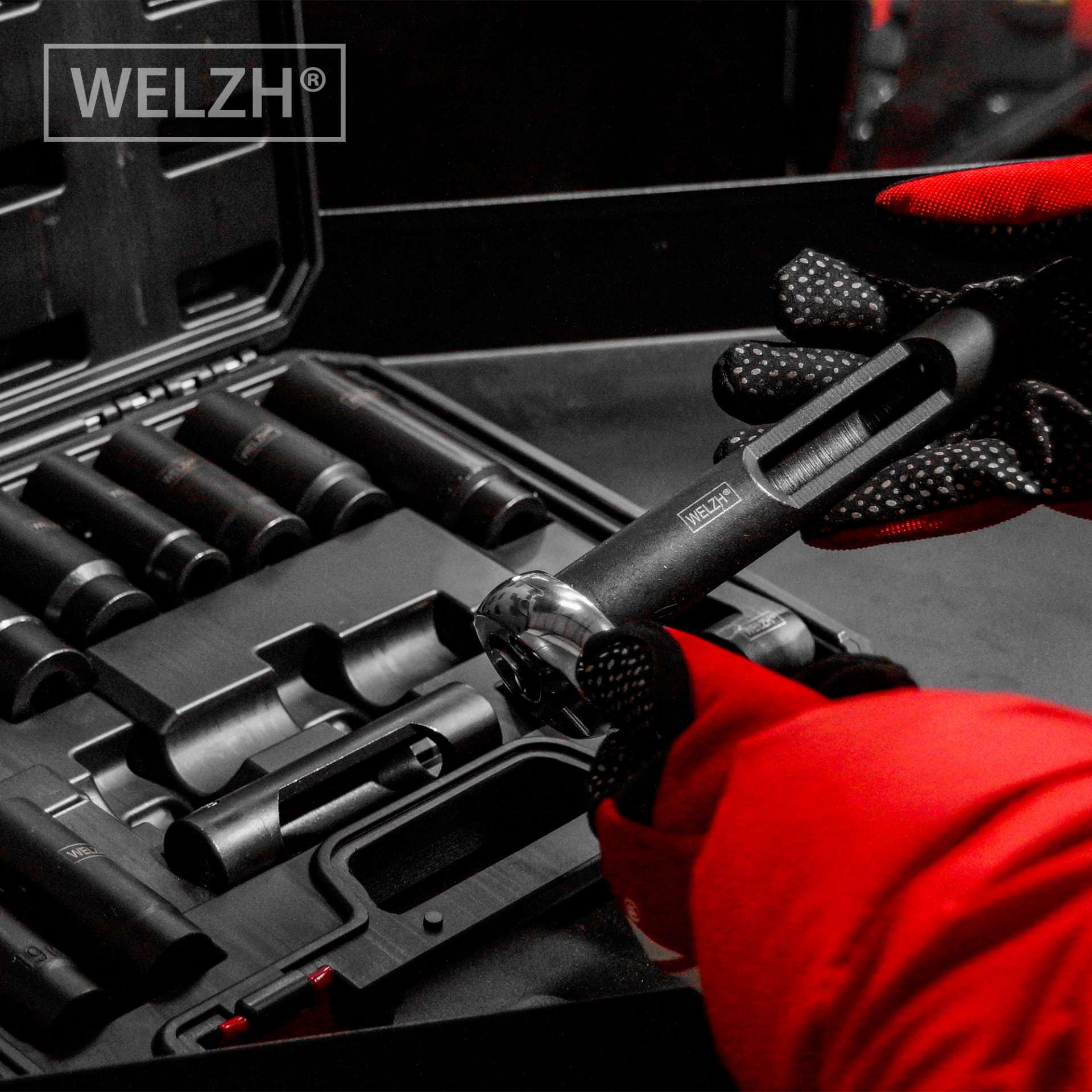 Komplexní sada nástrčných hlavic na vstřikovače, snímače a lambda sondy, sada 14 dílů, Welzh